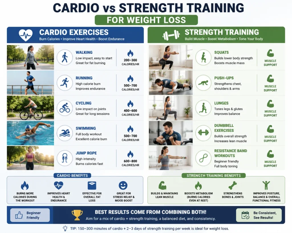 cardio vs strength training comparison for weight loss