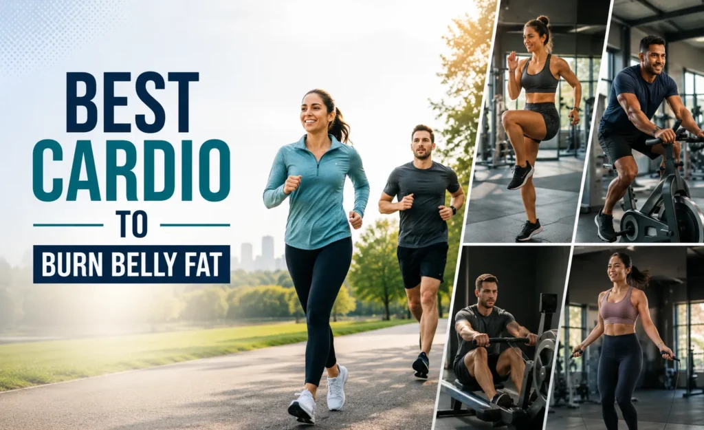 Best cardio exercises to burn belly fat including walking running cycling and HIIT